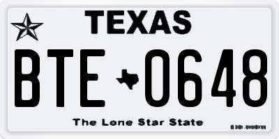TX license plate BTE0648