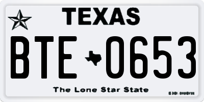 TX license plate BTE0653