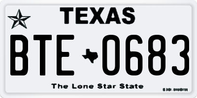 TX license plate BTE0683