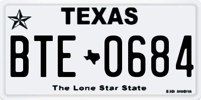 TX license plate BTE0684