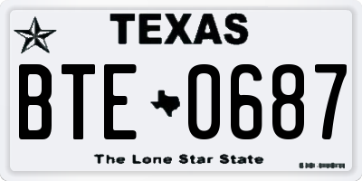 TX license plate BTE0687