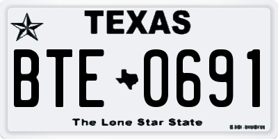 TX license plate BTE0691