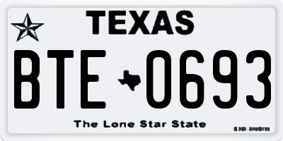 TX license plate BTE0693