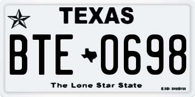 TX license plate BTE0698