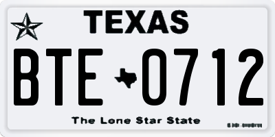 TX license plate BTE0712