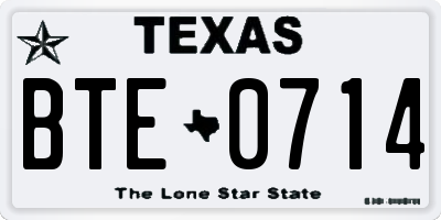 TX license plate BTE0714