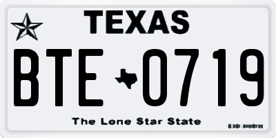 TX license plate BTE0719