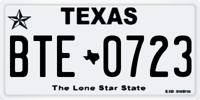 TX license plate BTE0723