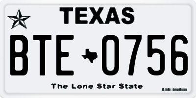 TX license plate BTE0756