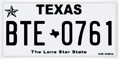 TX license plate BTE0761