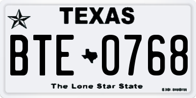 TX license plate BTE0768