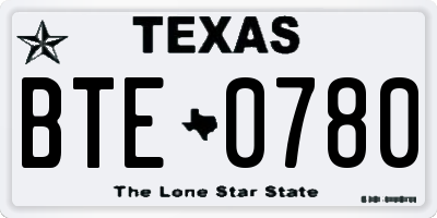 TX license plate BTE0780