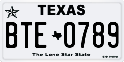TX license plate BTE0789