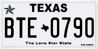 TX license plate BTE0790