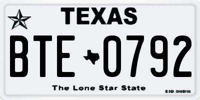 TX license plate BTE0792