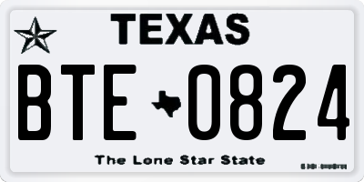 TX license plate BTE0824