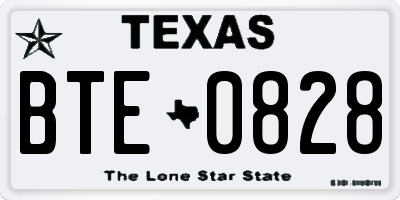 TX license plate BTE0828
