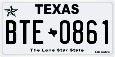 TX license plate BTE0861