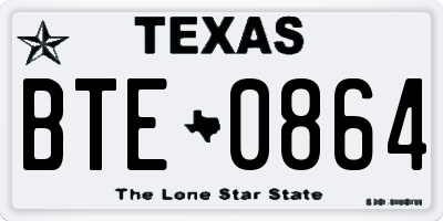 TX license plate BTE0864