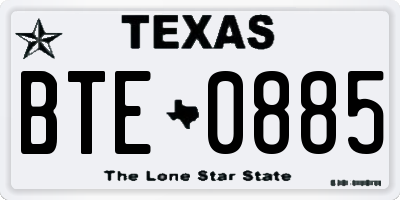 TX license plate BTE0885
