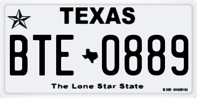 TX license plate BTE0889