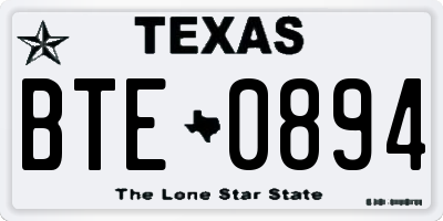 TX license plate BTE0894
