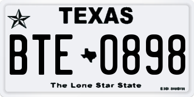 TX license plate BTE0898