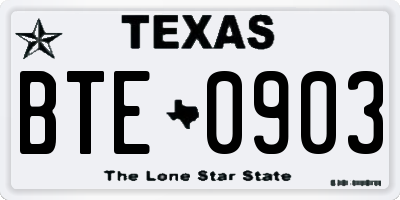 TX license plate BTE0903