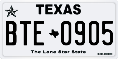 TX license plate BTE0905