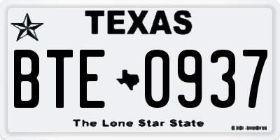 TX license plate BTE0937