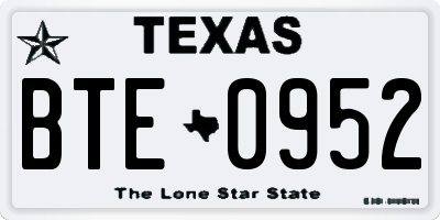 TX license plate BTE0952