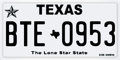 TX license plate BTE0953