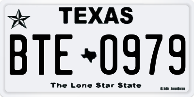 TX license plate BTE0979