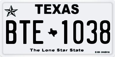 TX license plate BTE1038