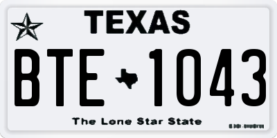 TX license plate BTE1043
