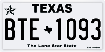 TX license plate BTE1093
