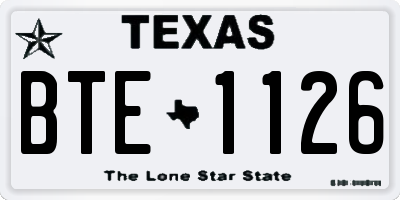 TX license plate BTE1126