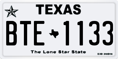 TX license plate BTE1133