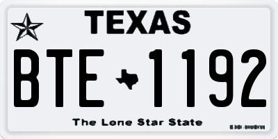 TX license plate BTE1192
