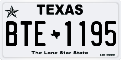 TX license plate BTE1195