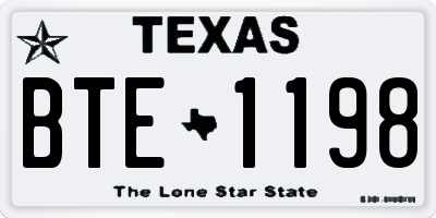 TX license plate BTE1198
