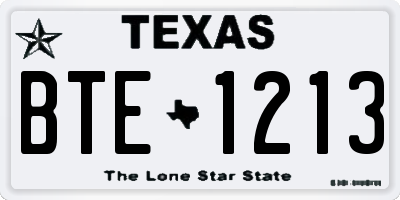 TX license plate BTE1213