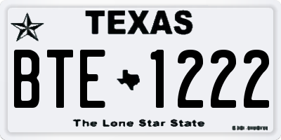 TX license plate BTE1222