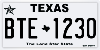 TX license plate BTE1230