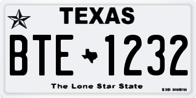 TX license plate BTE1232