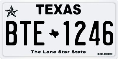 TX license plate BTE1246