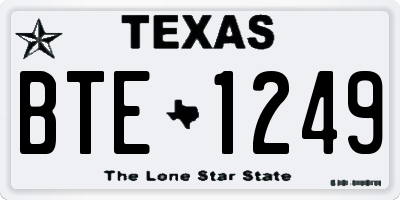 TX license plate BTE1249