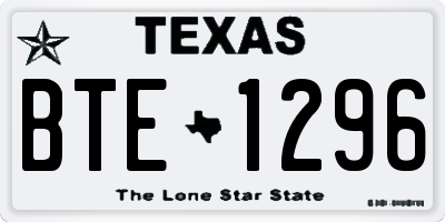 TX license plate BTE1296