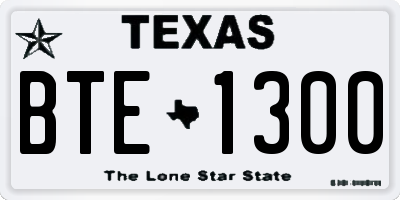 TX license plate BTE1300