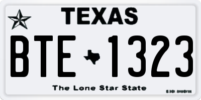 TX license plate BTE1323